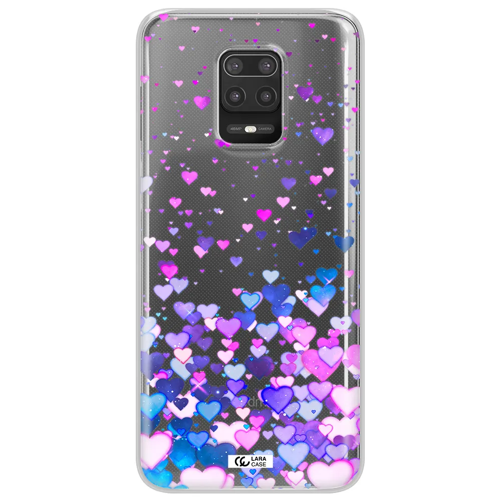 Watercolor Flying Hearts Xiaomi Note 9S Clear TPU Case