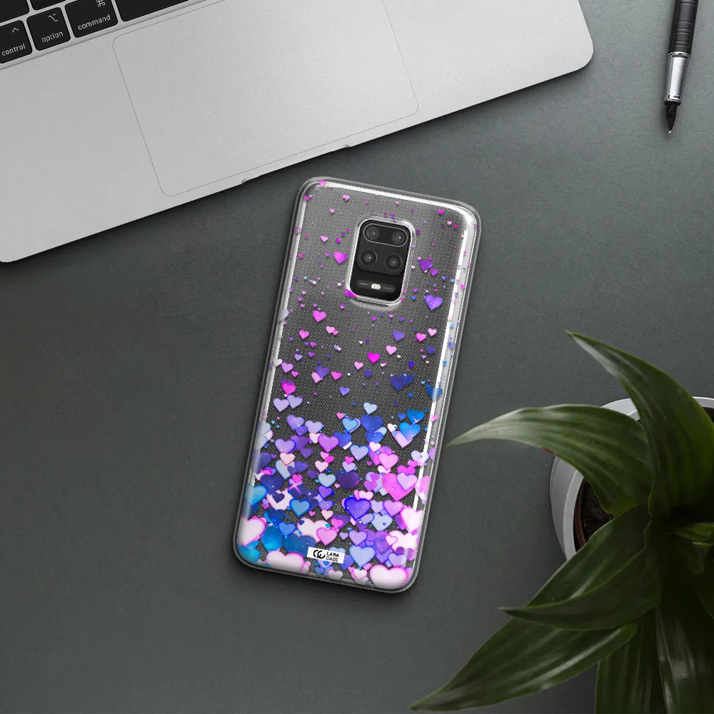 Watercolor Flying Hearts Xiaomi Note 9S Clear TPU Case