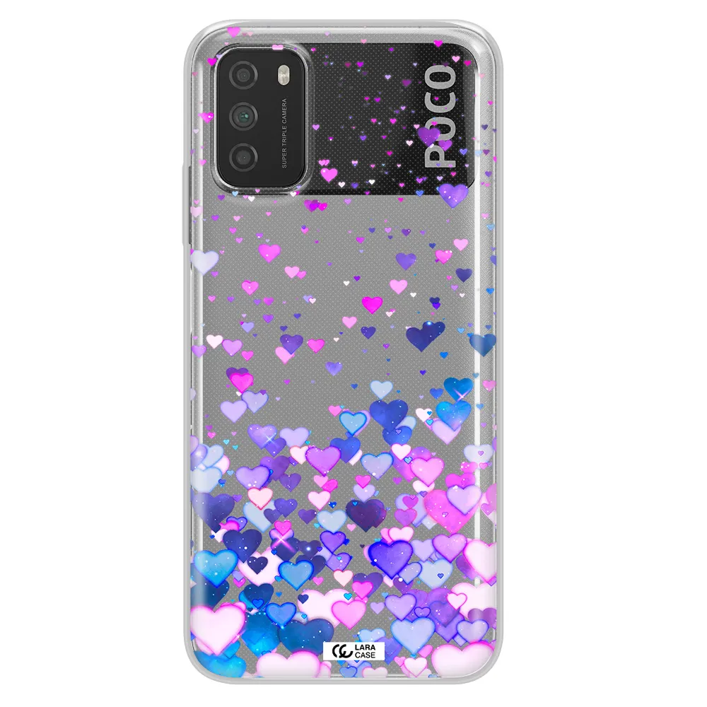 Watercolor Flying Hearts Xiaomi Poco M3 Clear TPU Case