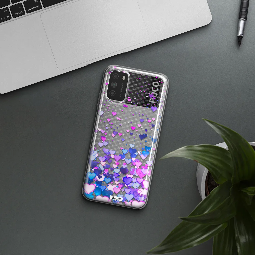 Watercolor Flying Hearts Xiaomi Poco M3 Clear TPU Case