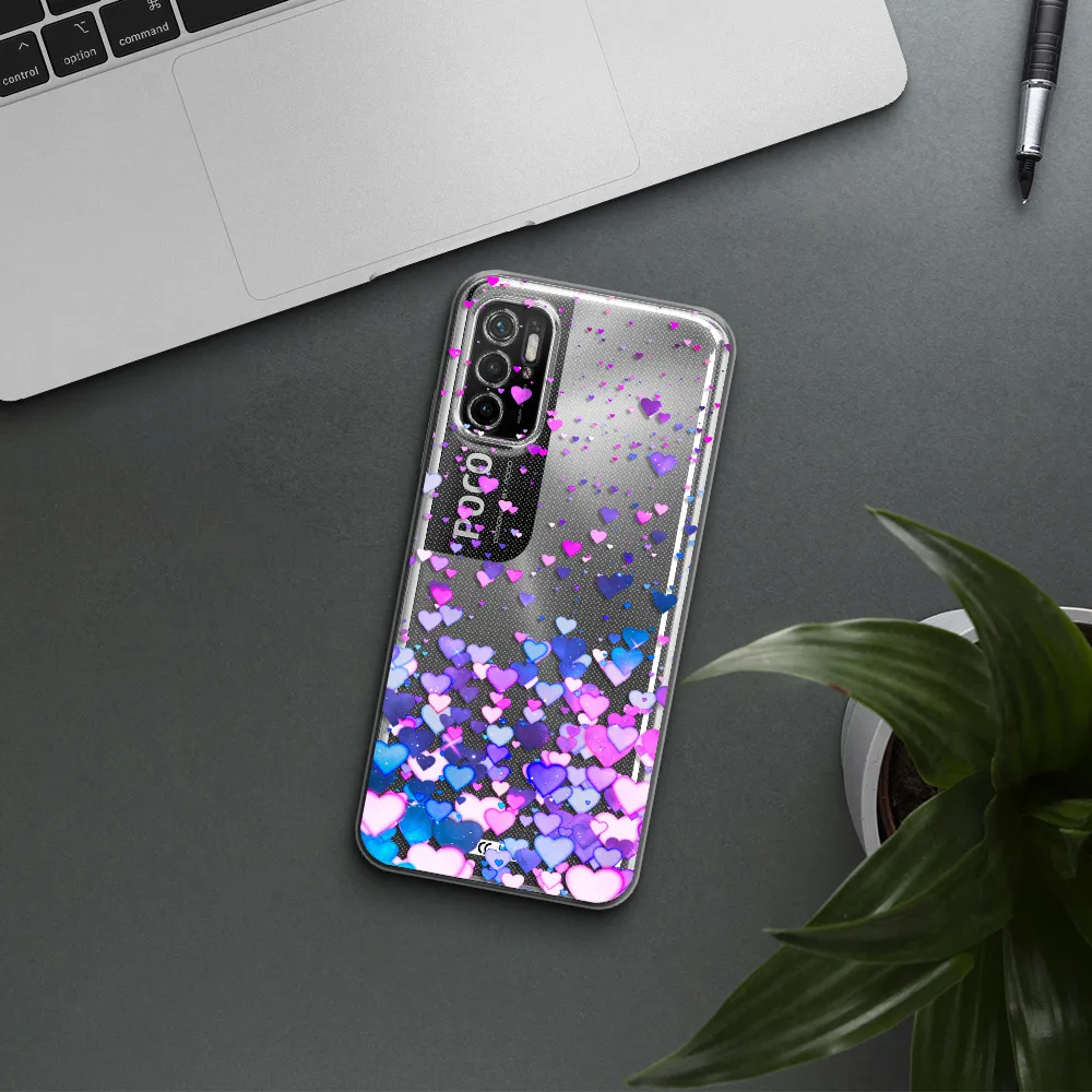 Watercolor Flying Hearts Xiaomi Poco M3 Pro Clear Tpu Case