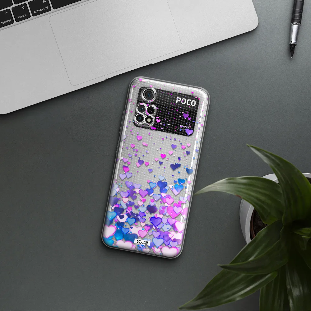 Watercolor Flying Hearts Xiaomi Poco M4 Pro 4G Clear Tpu Case