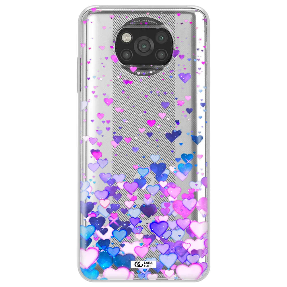 Watercolor Flying Hearts Xiaomi Poco X3 Clear TPU Case