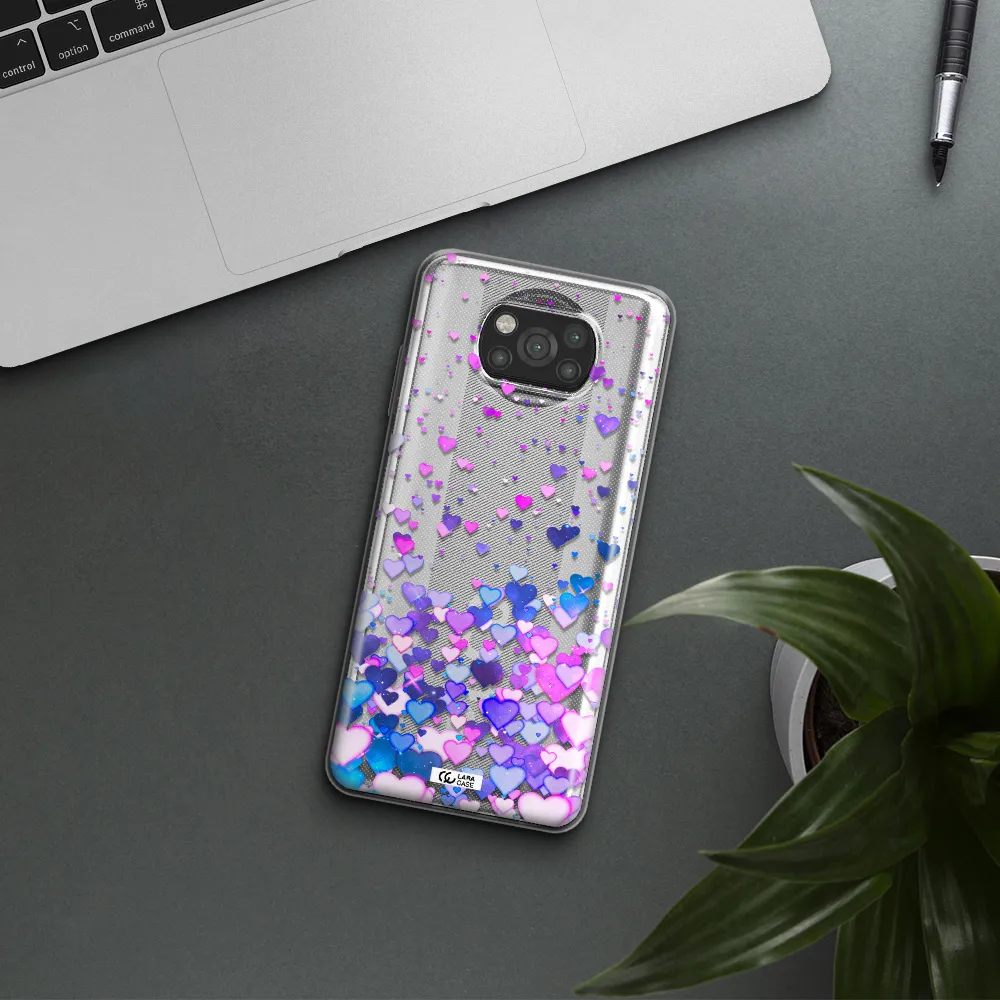 Watercolor Flying Hearts Xiaomi Poco X3 Clear TPU Case