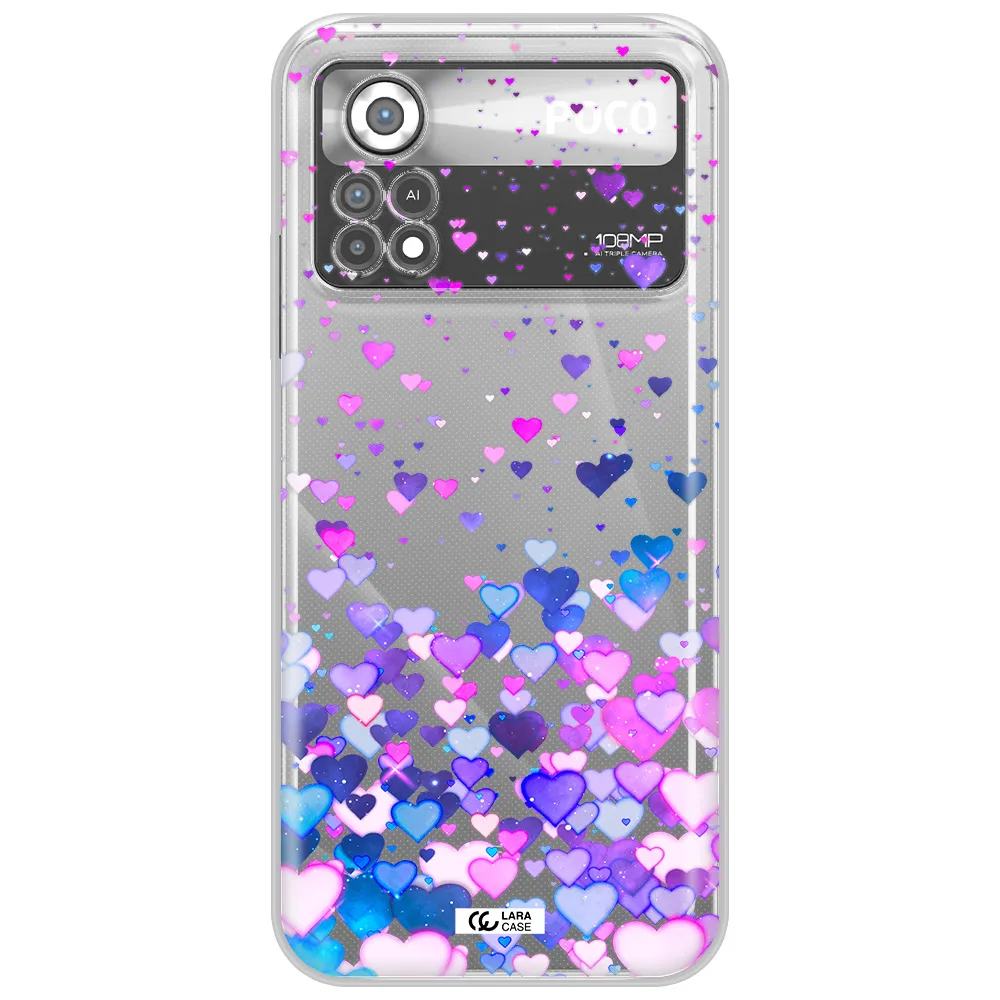 Watercolor Flying Hearts Xiaomi Poco X4 Pro Clear TPU Case