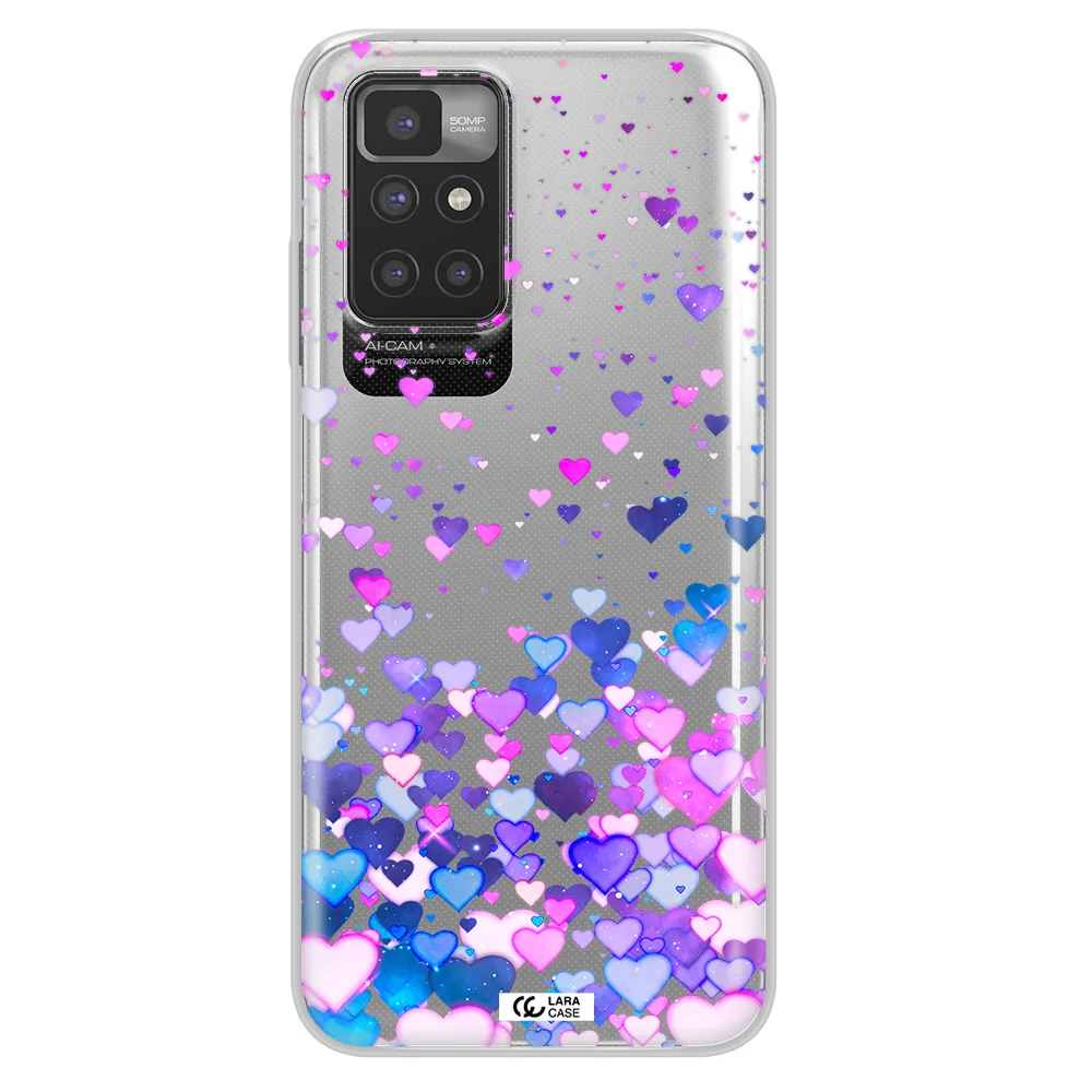 Watercolor Flying Hearts Xiaomi Redmi 10 Clear TPU Case