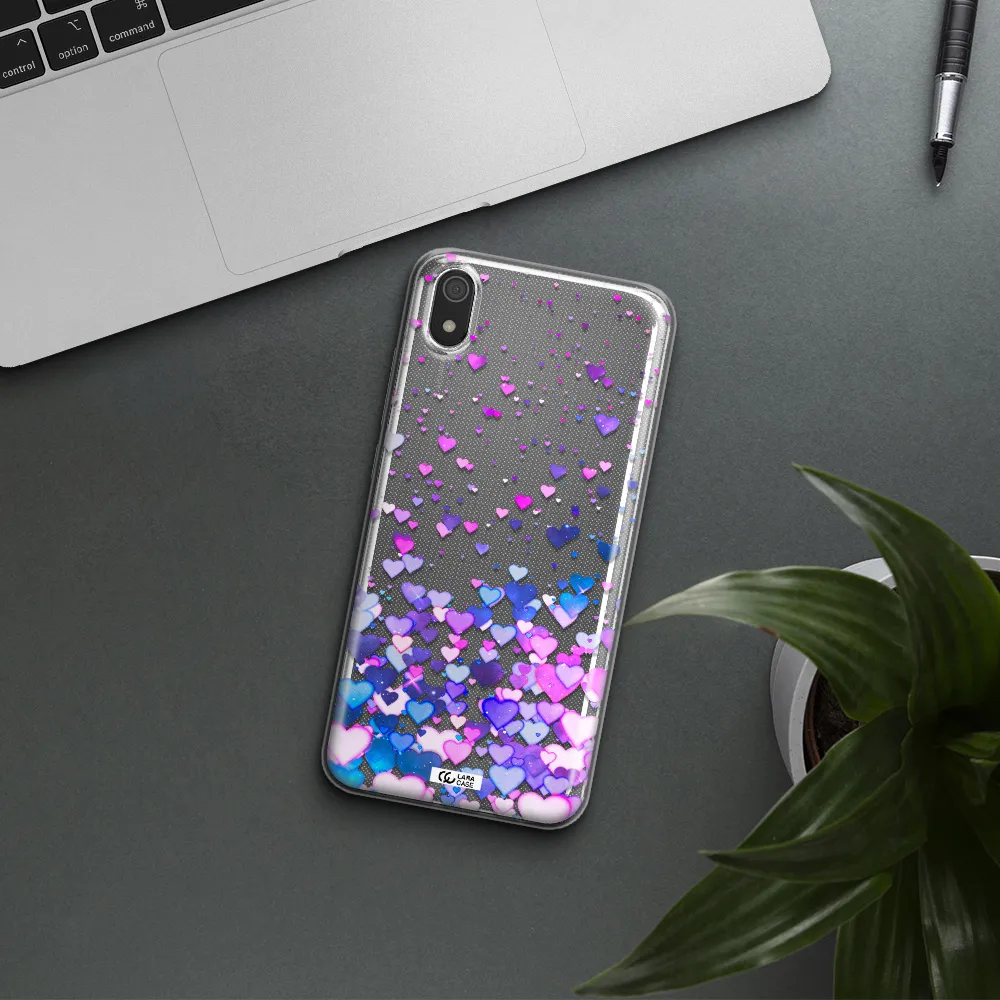 Watercolor Flying Hearts Xiaomi Redmi 7A Clear TPU Case