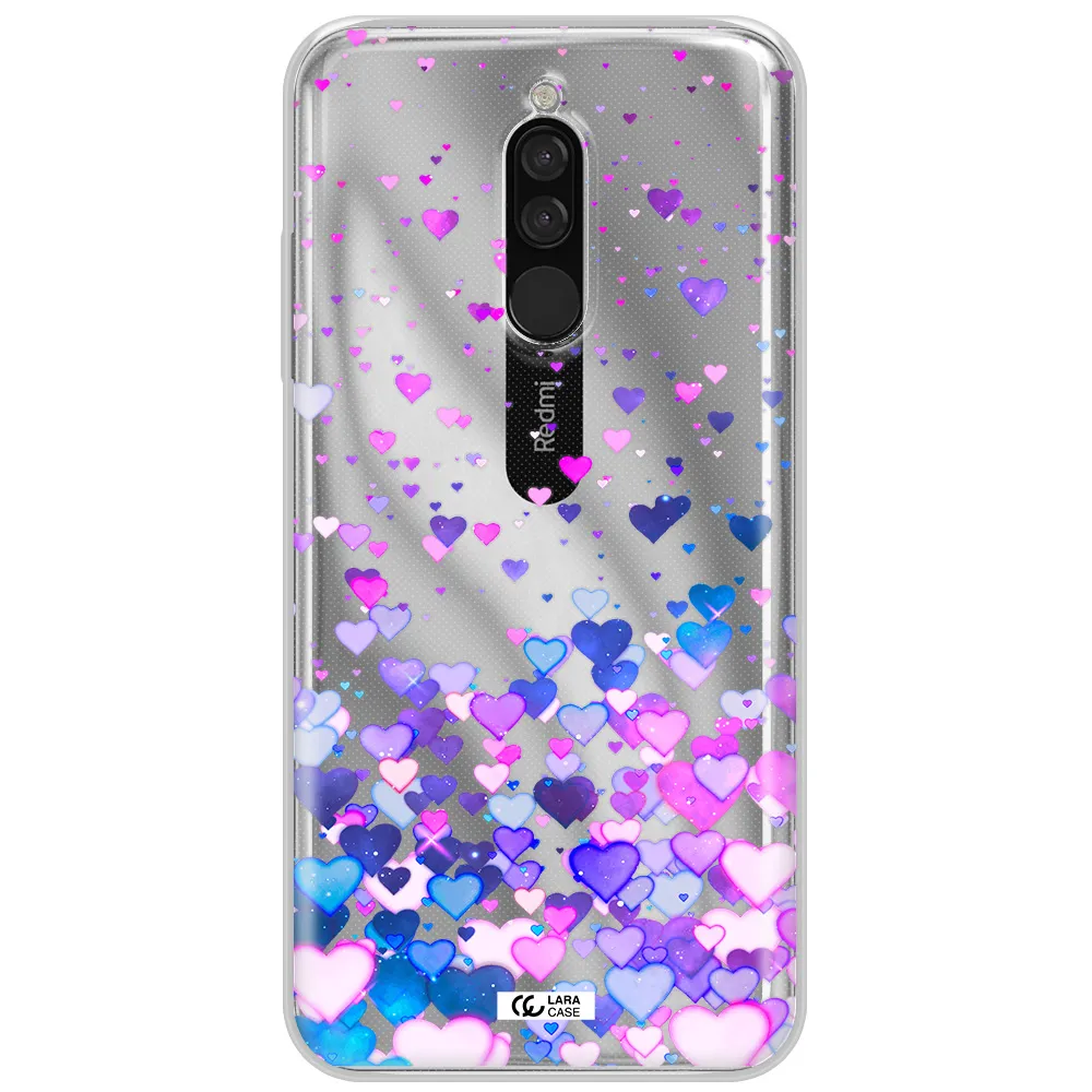 Watercolor Flying Hearts Xiaomi Redmi 8 Clear Tpu Case
