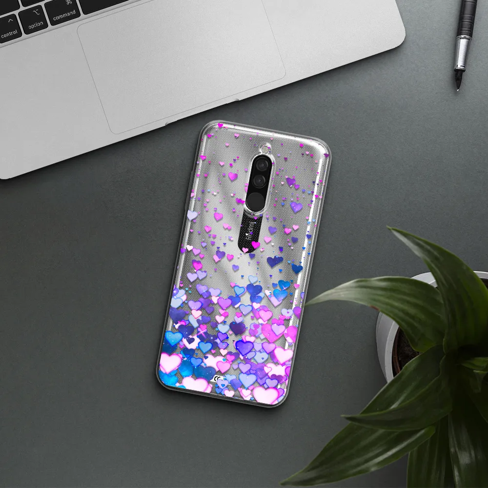 Watercolor Flying Hearts Xiaomi Redmi 8 Clear Tpu Case