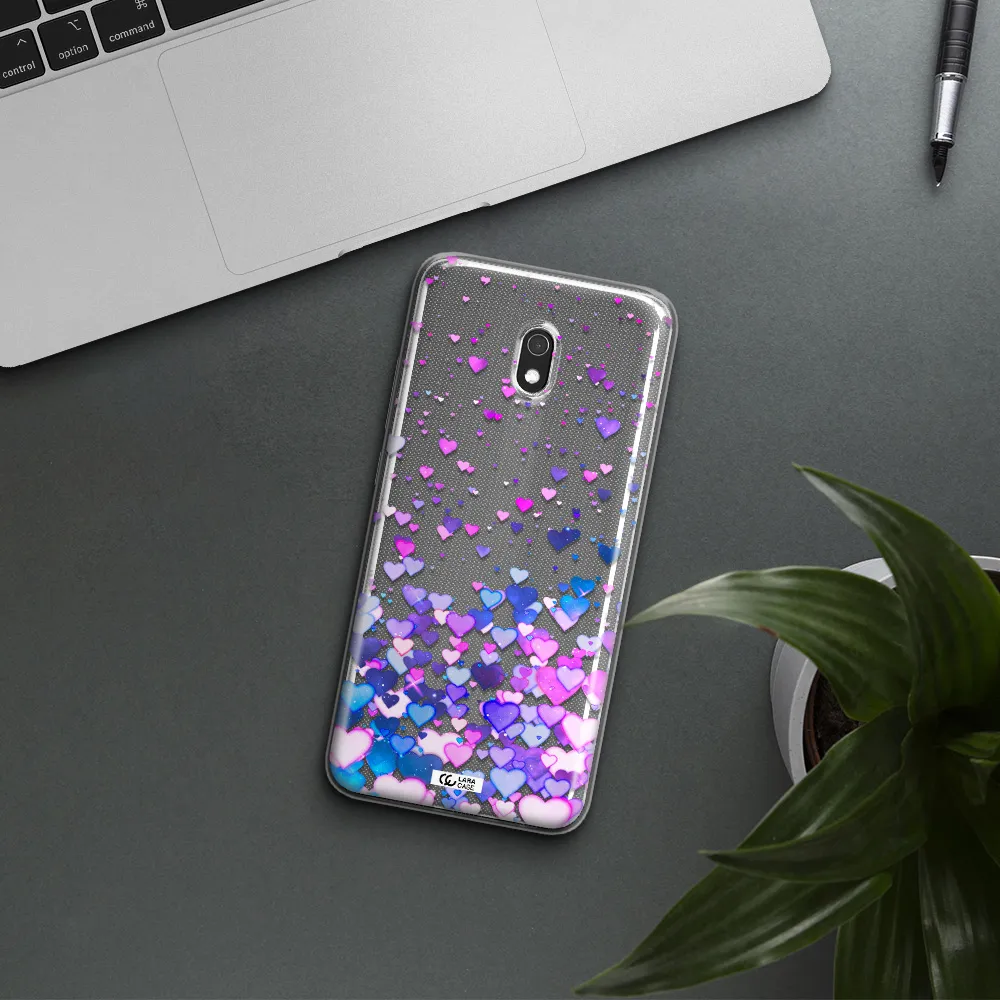 Watercolor Flying Hearts Xiaomi Redmi 8A Clear TPU Case