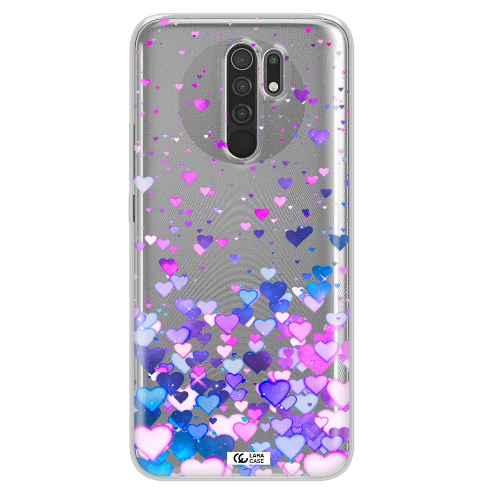 Watercolor Flying Hearts Xiaomi Redmi 9 Clear TPU Case