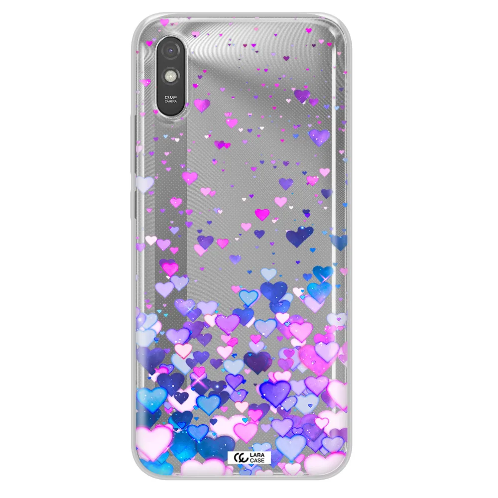 Watercolor Flying Hearts Xiaomi Redmi 9A Clear TPU Case