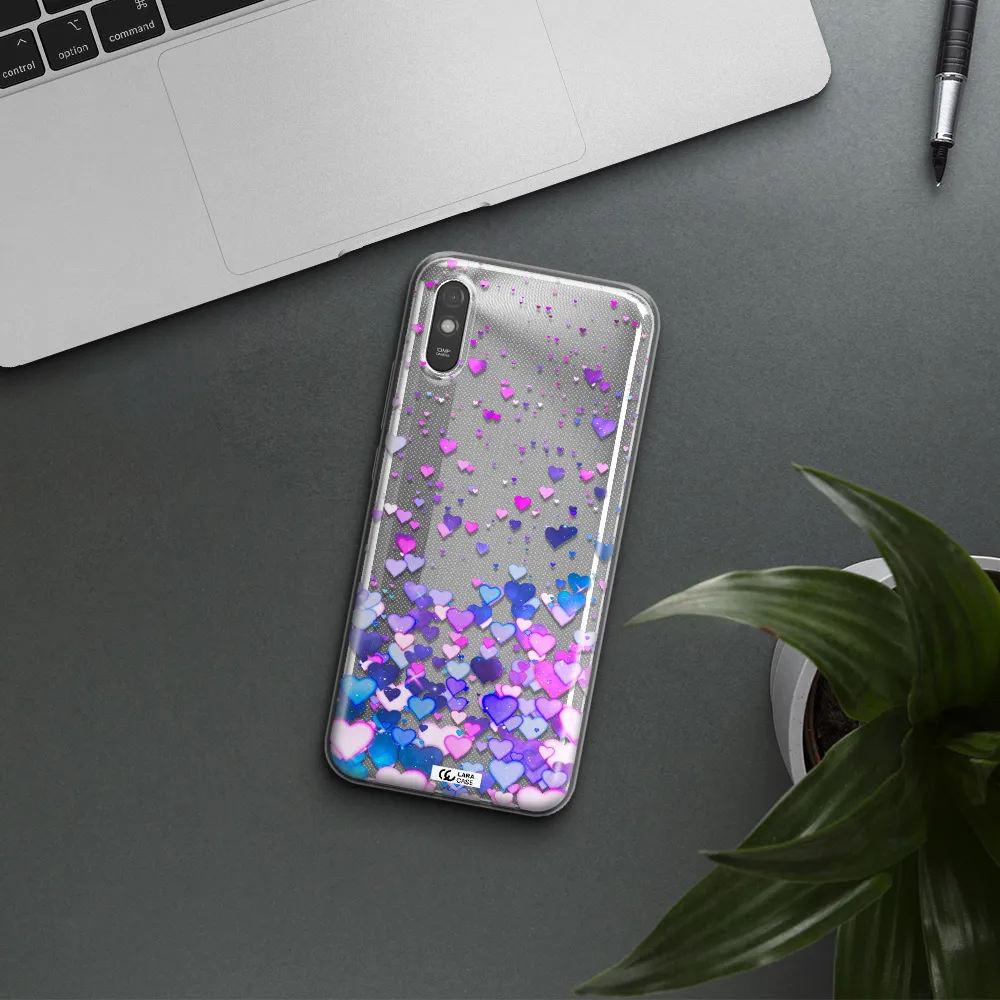 Watercolor Flying Hearts Xiaomi Redmi 9A Clear TPU Case