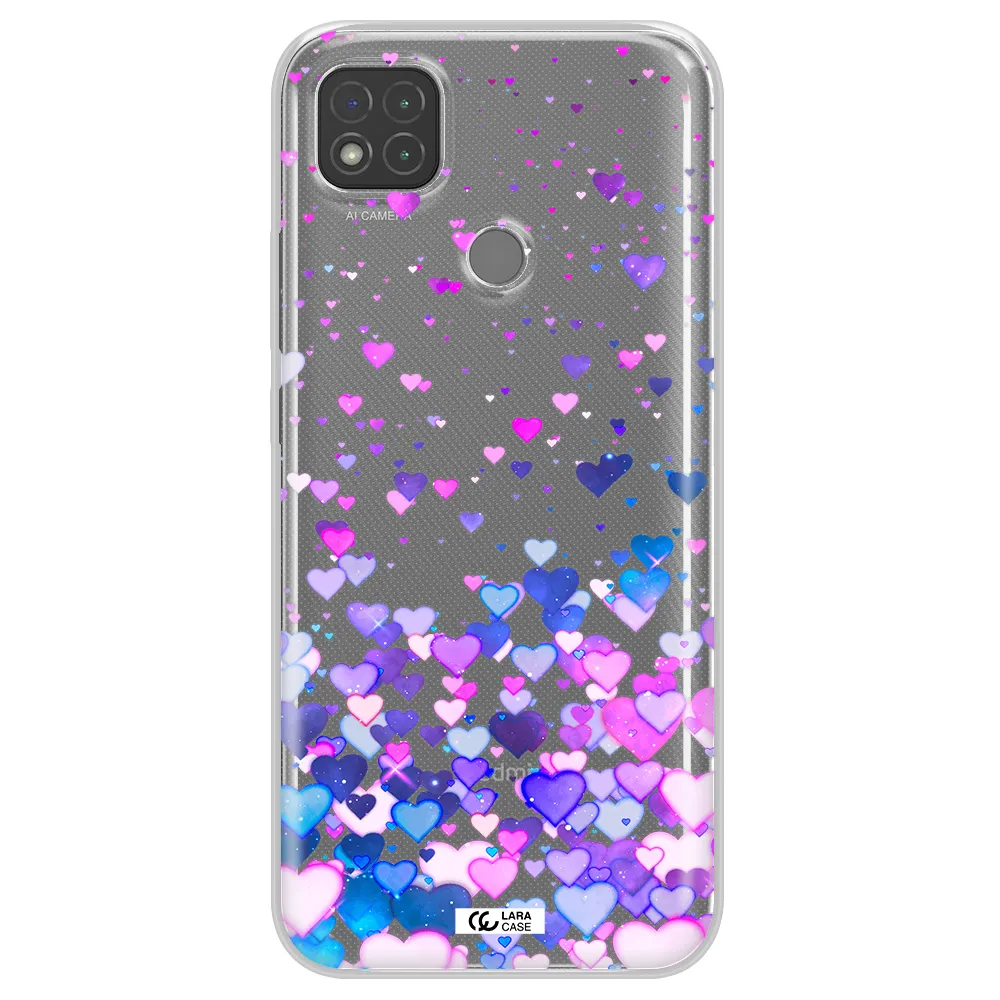 Watercolor Flying Hearts Xiaomi Redmi 9C Clear TPU Case