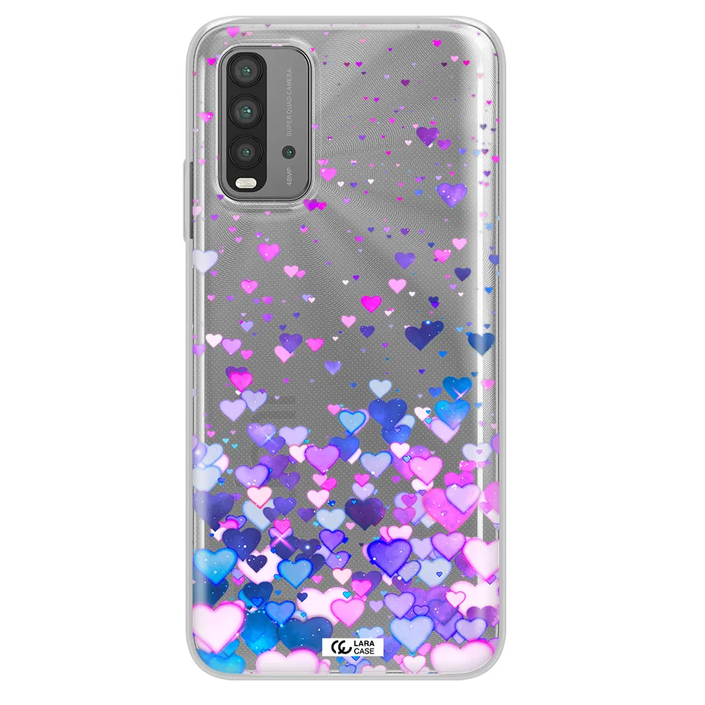 Watercolor Flying Hearts Xiaomi Redmi 9T Clear TPU Case