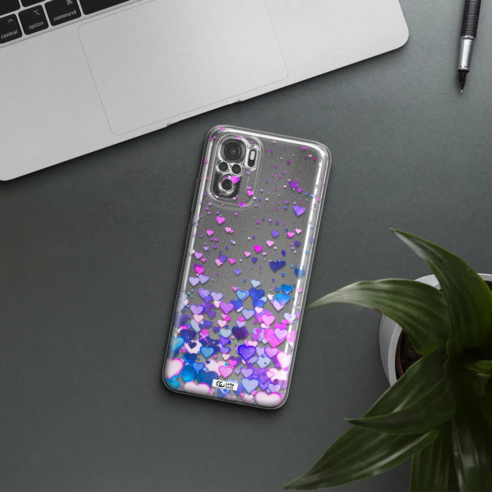 Watercolor Flying Hearts Xiaomi Redmi Note 10S Clear Tpu Case