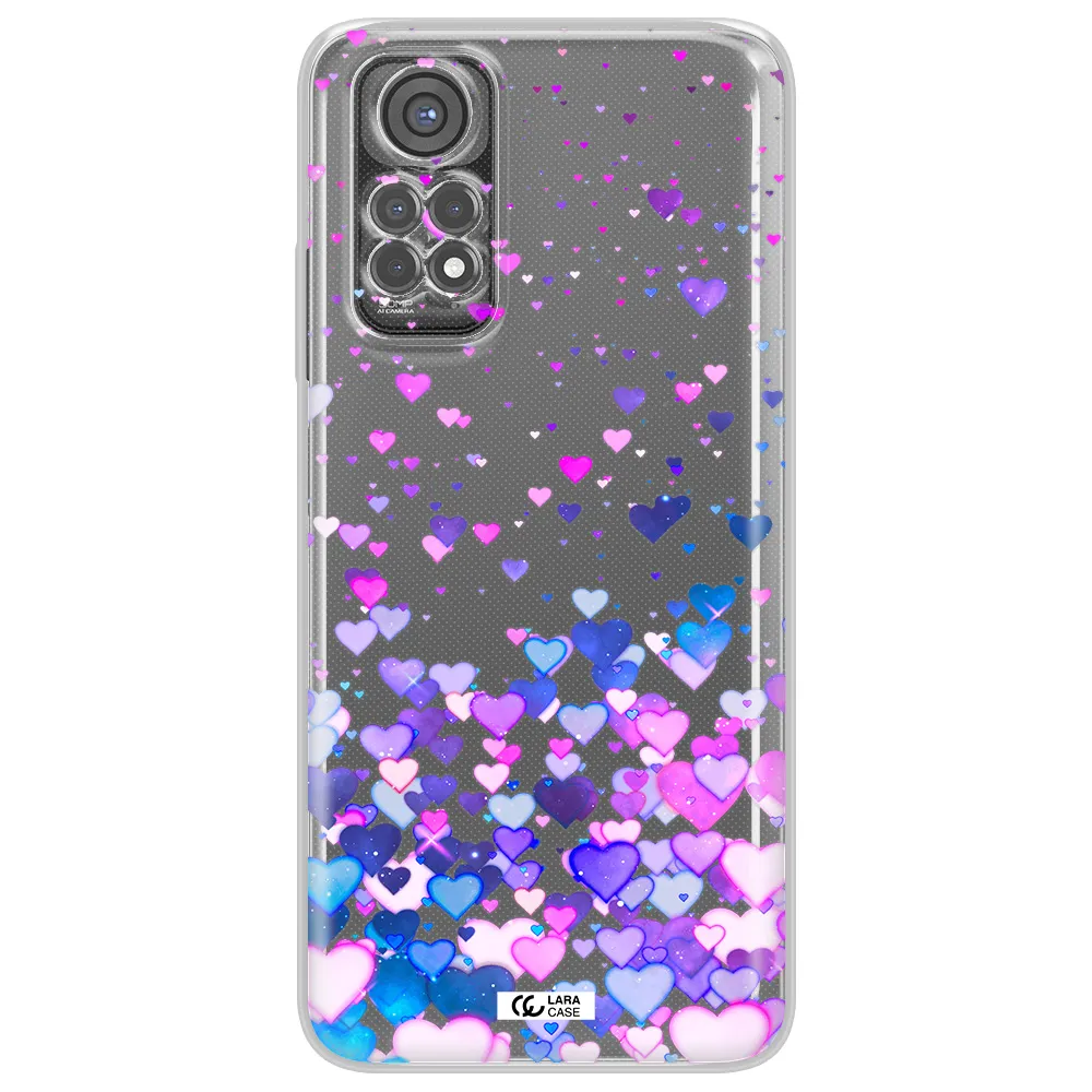 Watercolor Flying Hearts Xiaomi Redmi Note 11S Clear Tpu Case