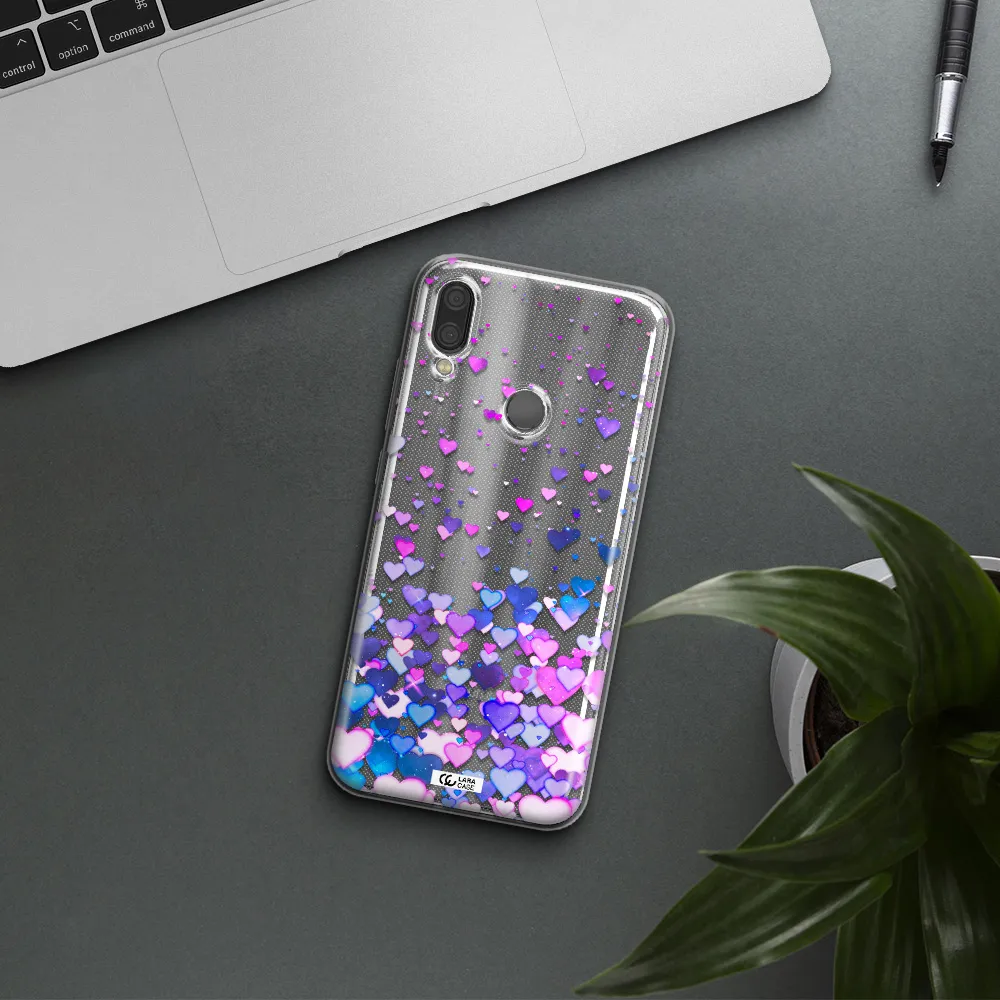 Watercolor Flying Hearts Xiaomi Redmi Note 7 Clear TPU Case