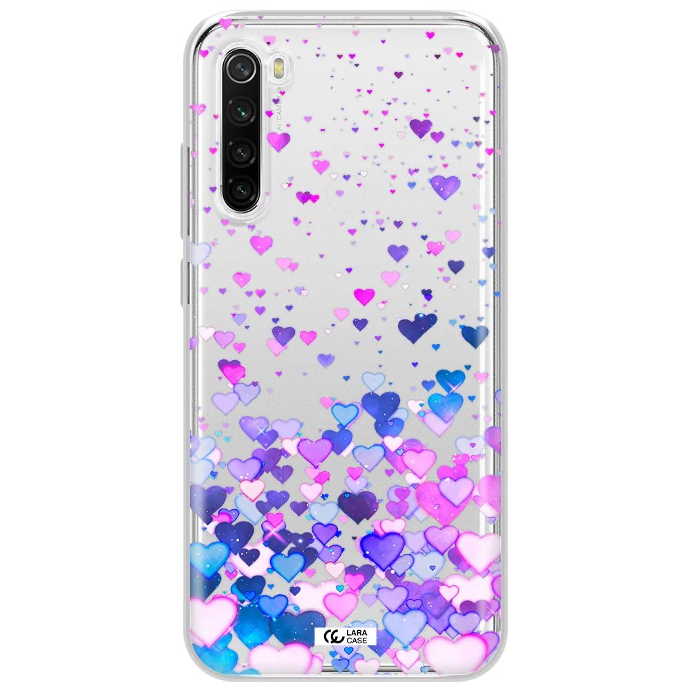 Watercolor Flying Hearts Xiaomi Redmi Note 8T Clear Tpu Case