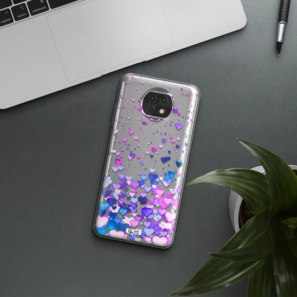 Watercolor Flying Hearts Xiaomi Redmi Note 9T Clear Tpu Case