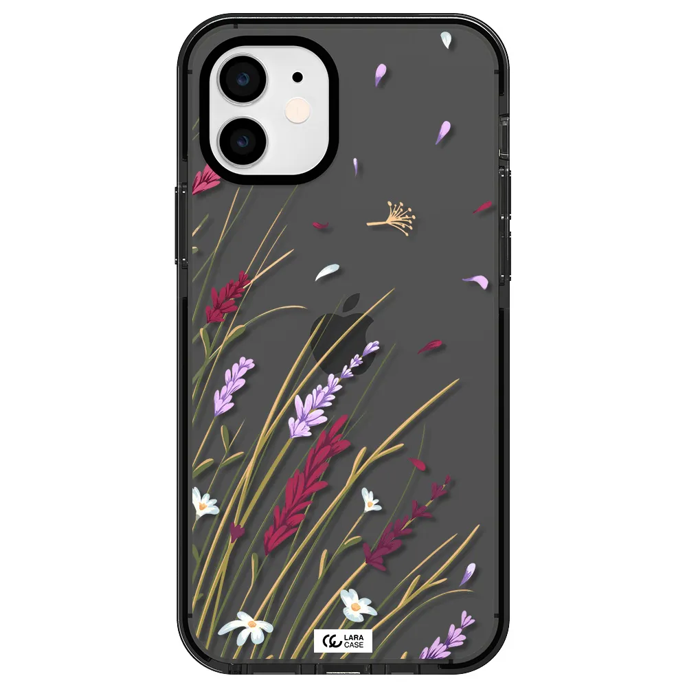Long Grass Flower Apple iPhone 11 impact Smoke Black Case