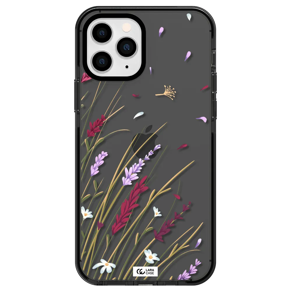 Long Grass Flower Apple iPhone 11 pro impact Smoke Black Case