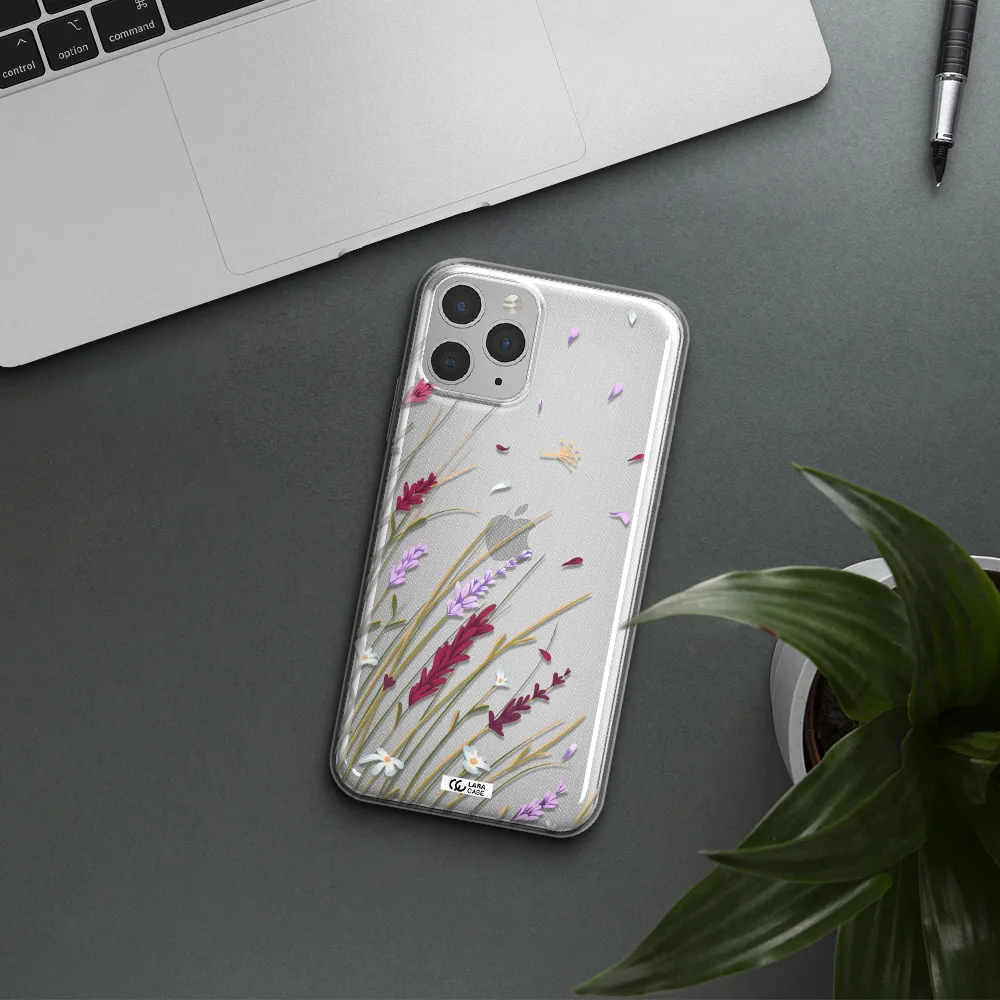 Long Grass Flower Apple iPhone 11 pro max Clear TPU Case