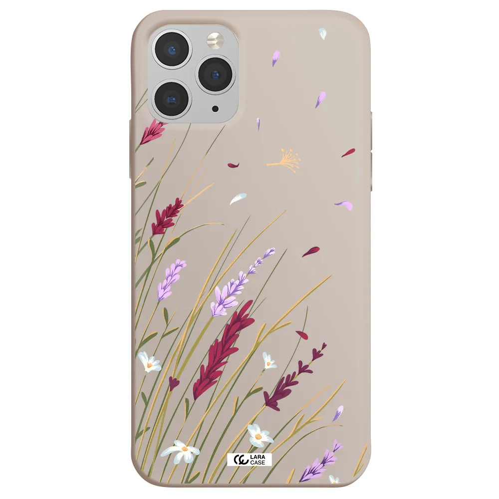 Long Grass Flower Apple iPhone 11 pro max Silicone Stone Case