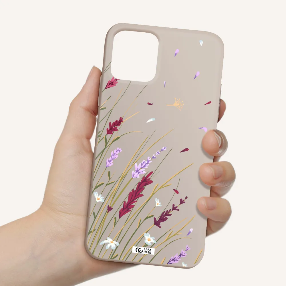 Long Grass Flower Apple iPhone 11 pro max Silicone Stone Case