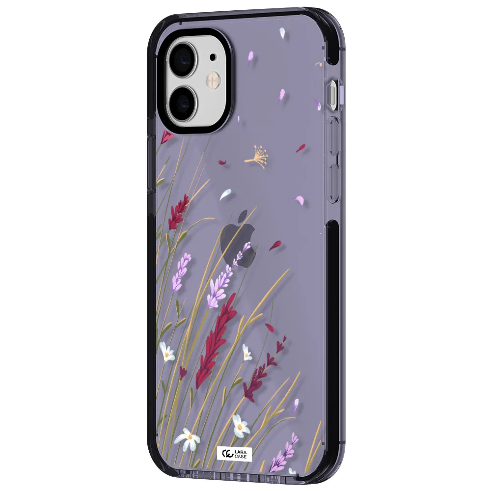 Long Grass Flower Apple iPhone 12 impact Lilac Case