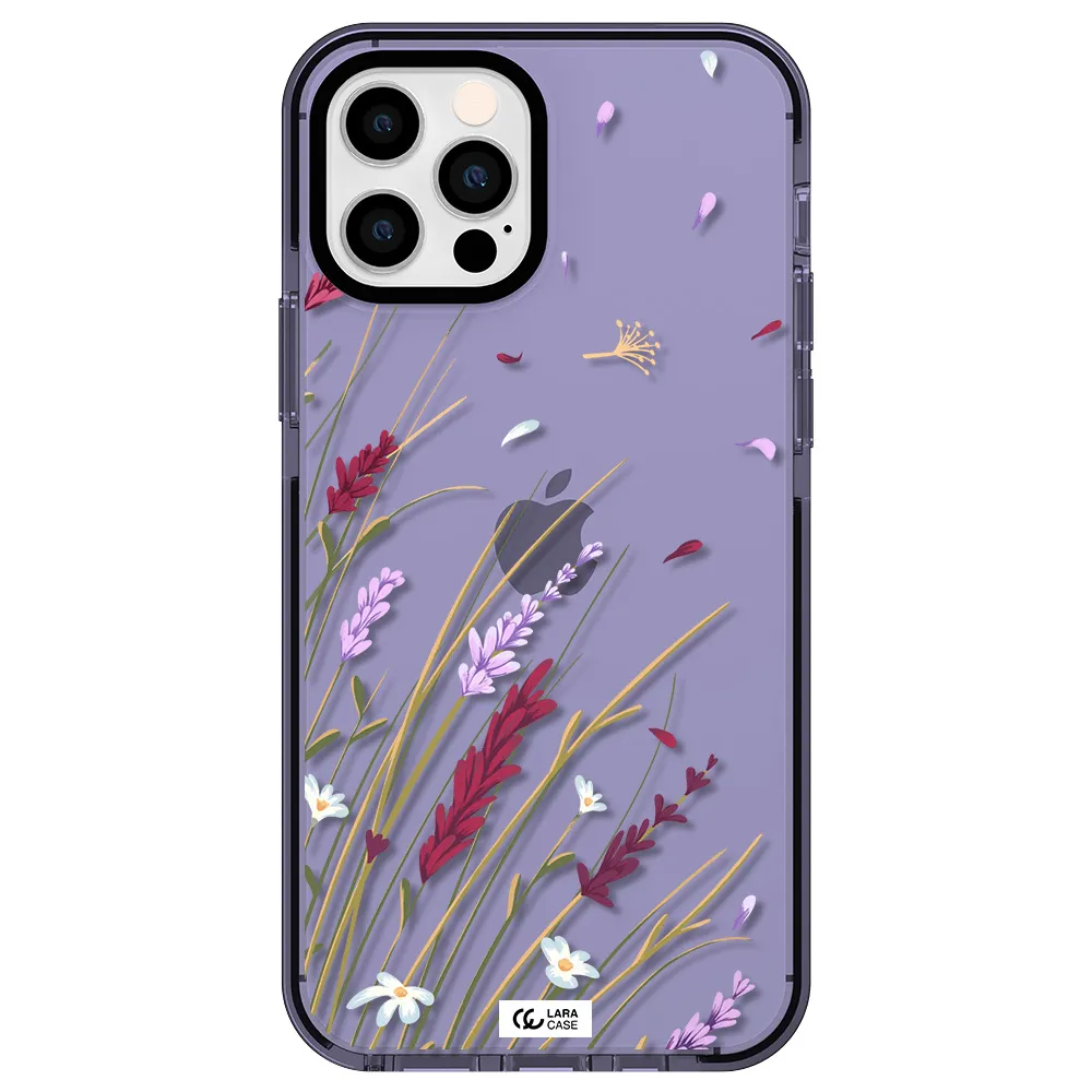 Long Grass Flower Apple iPhone 12 pro impact Lilac Case