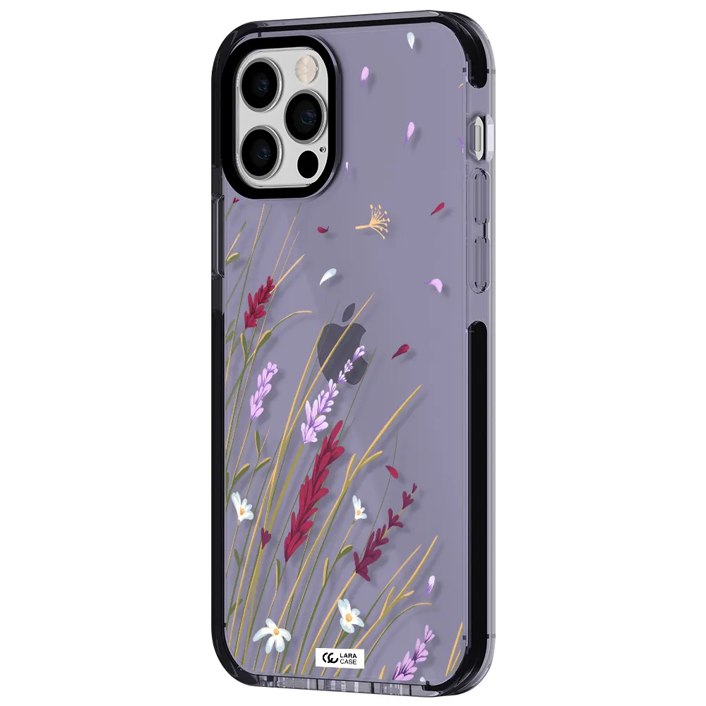 Long Grass Flower Apple iPhone 12 pro impact Lilac Case