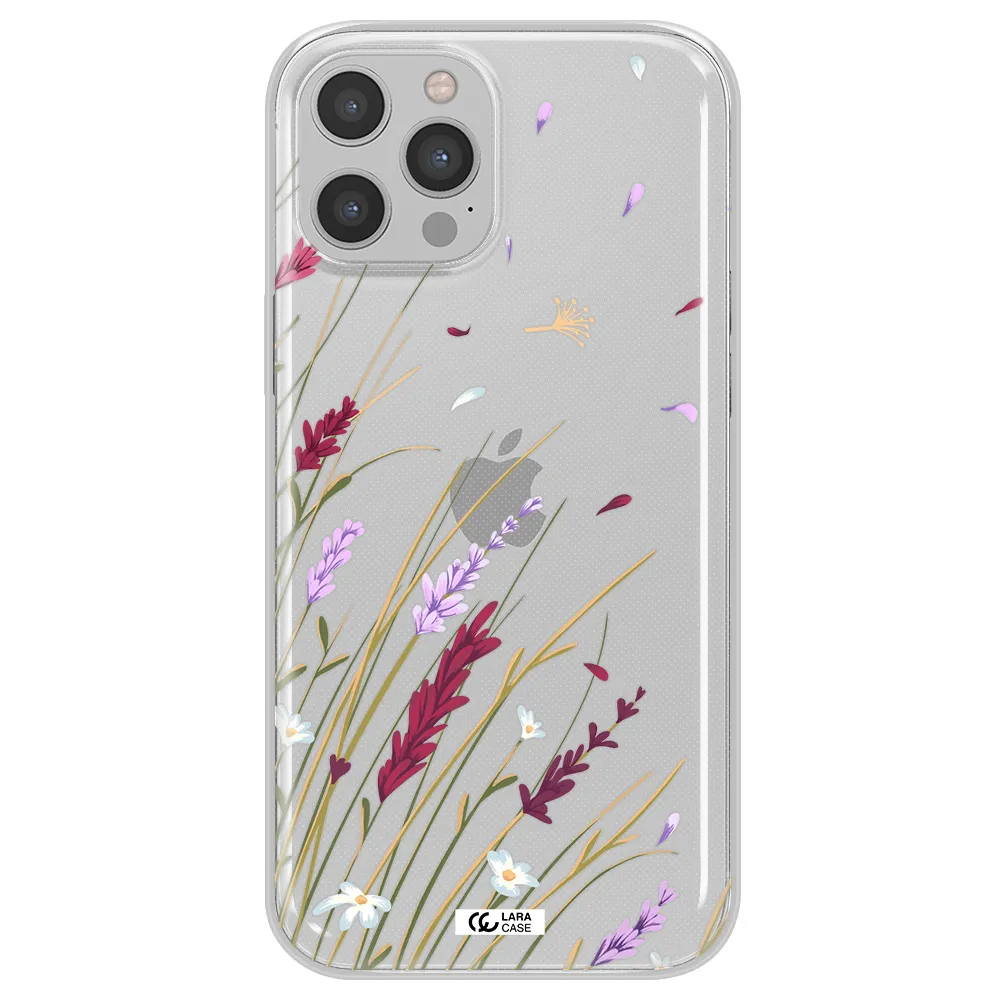 Long Grass Flower Apple iPhone 12 pro max Clear TPU Case