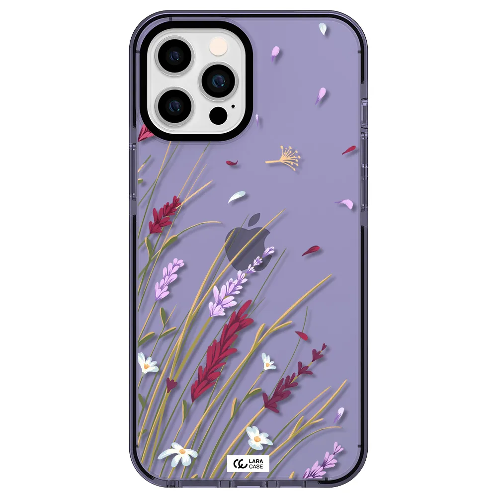 Long Grass Flower Apple iPhone 12 pro max impact Lilac Case