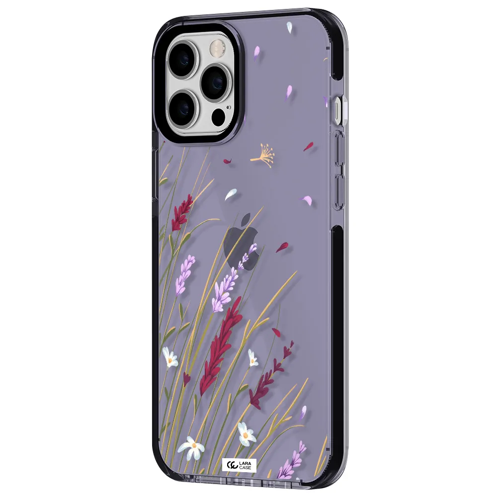 Long Grass Flower Apple iPhone 12 pro max impact Lilac Case