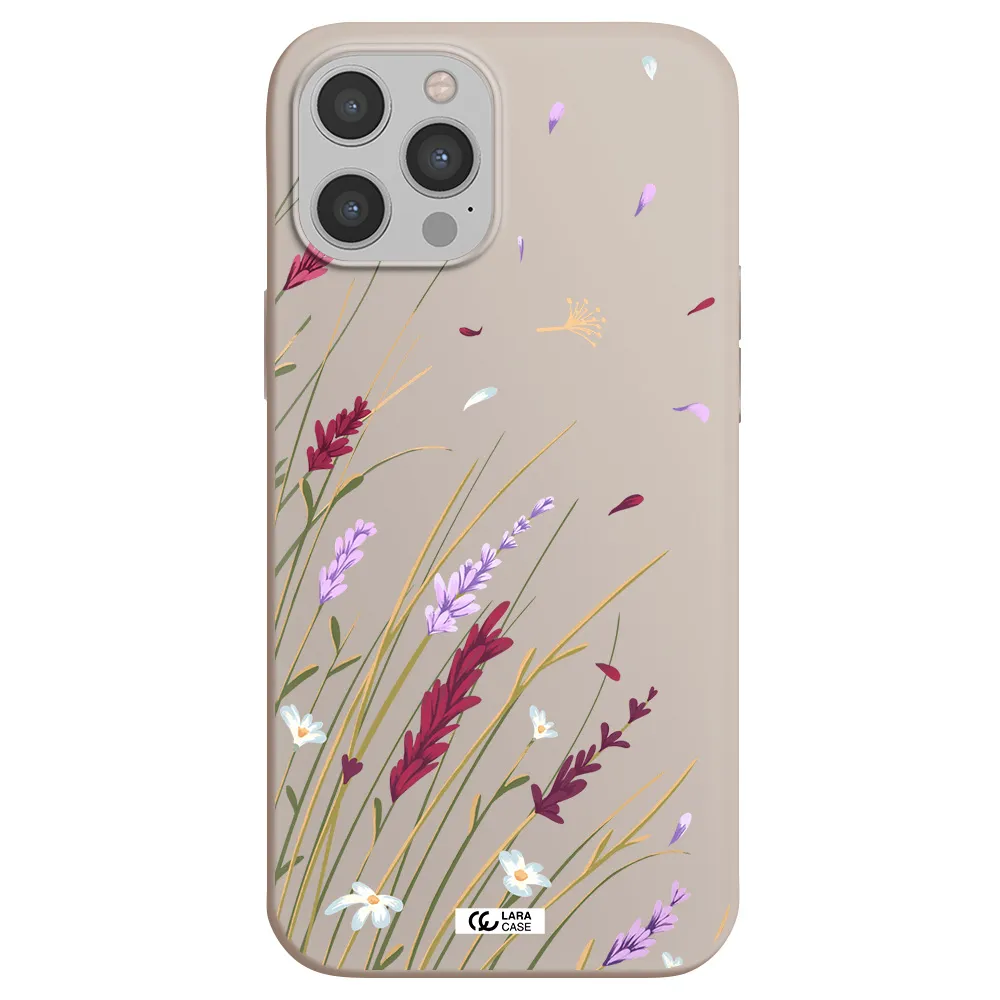Long Grass Flower Apple iPhone 12 pro Silicone Stone Case