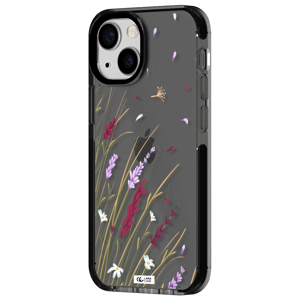 Long Grass Flower Apple iPhone 13 mini impact Smoke Black Case