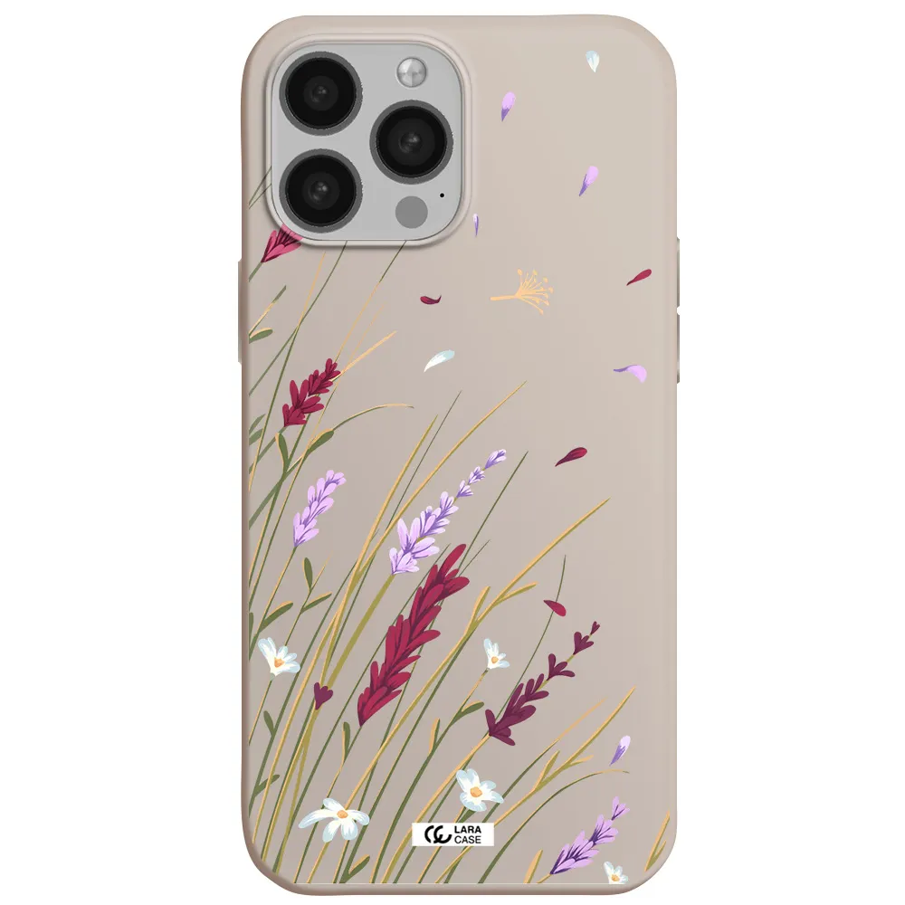 Long Grass Flower Apple iPhone 13 Pro Max Silicone Stone Case