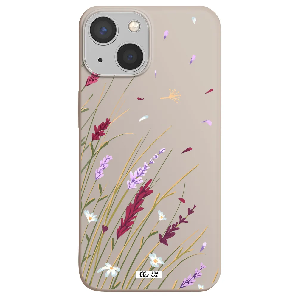 Long Grass Flower Apple iPhone 13 Silicone Stone Case