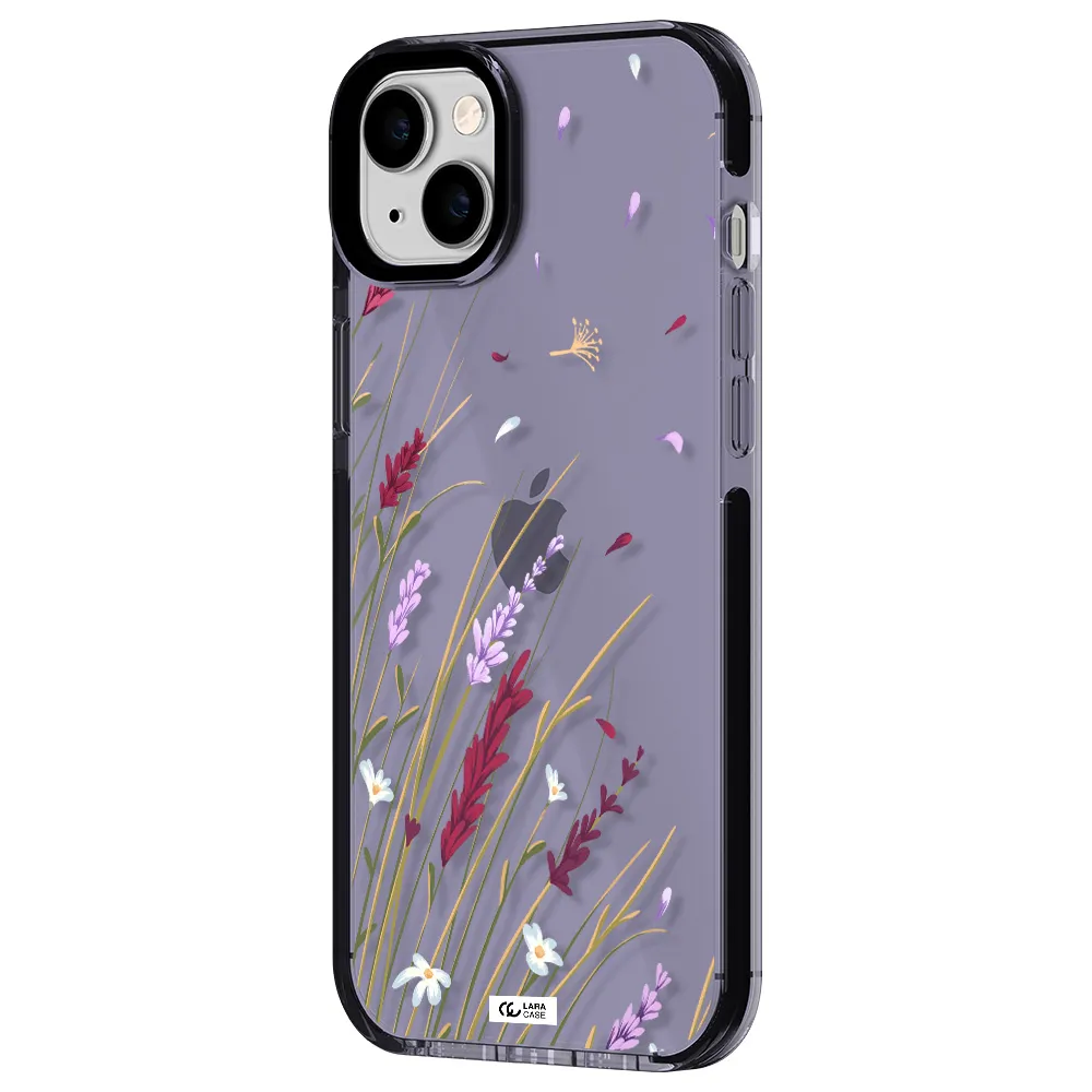 Long Grass Flower Apple iPhone 14 plus impact Lilac Case