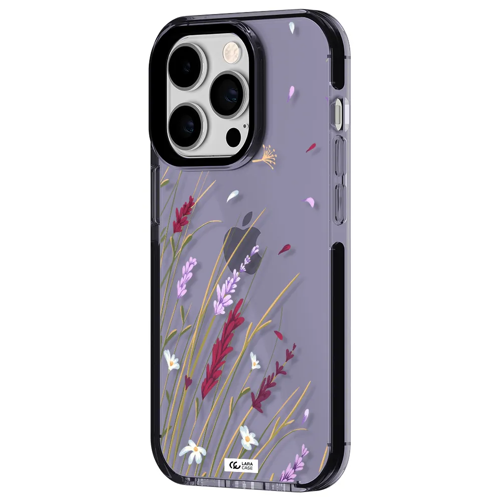 Long Grass Flower Apple iPhone 14 pro impact Lilac Case