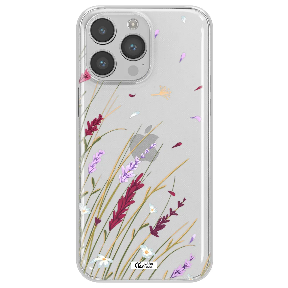 Long Grass Flower Apple iPhone 14 pro max Clear TPU Case