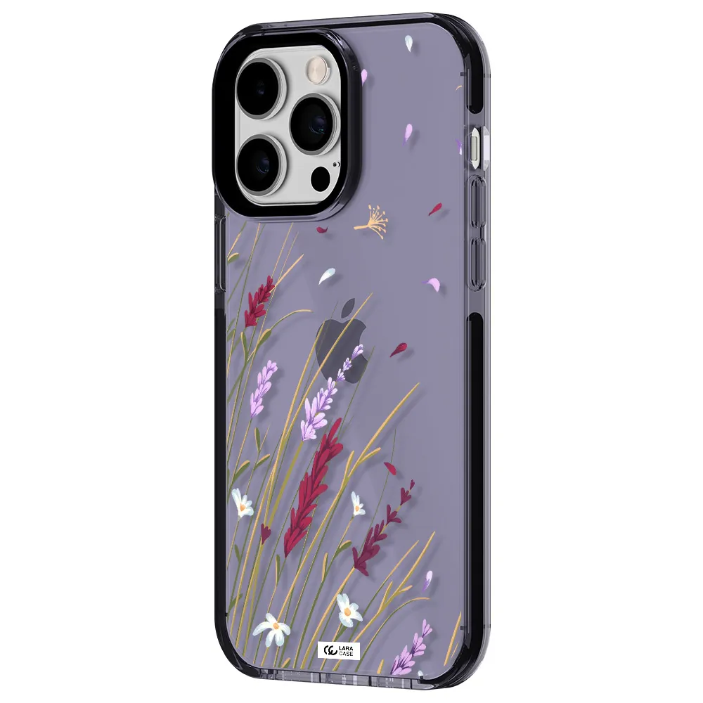 Long Grass Flower Apple iPhone 15 Pro impact Lilac Case