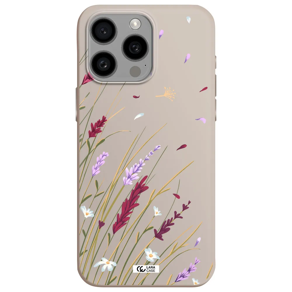 Long Grass Flower Apple Iphone 15 Pro max Silicone Stone Case