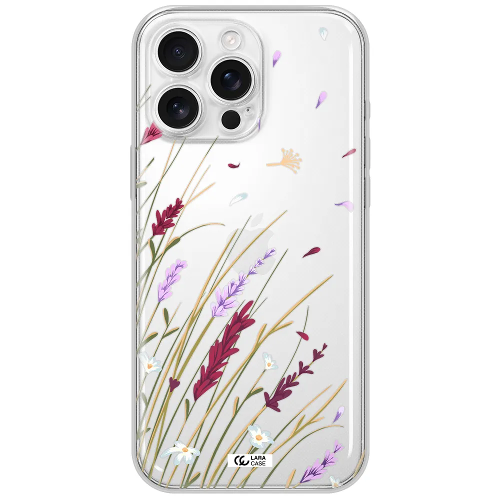 Long Grass Flower Apple Iphone 16 Pro Max Clear Tpu Case