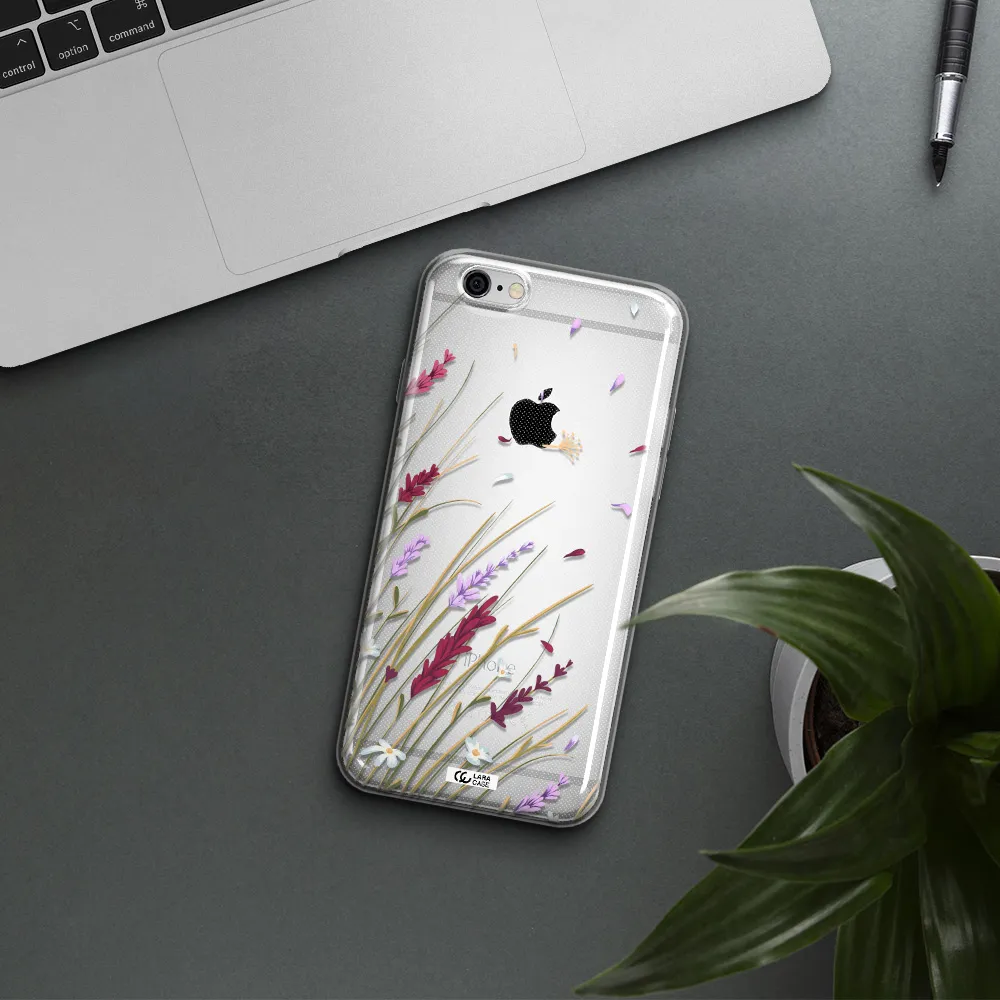 Long Grass Flower Apple iPhone 6 plus Clear TPU Case