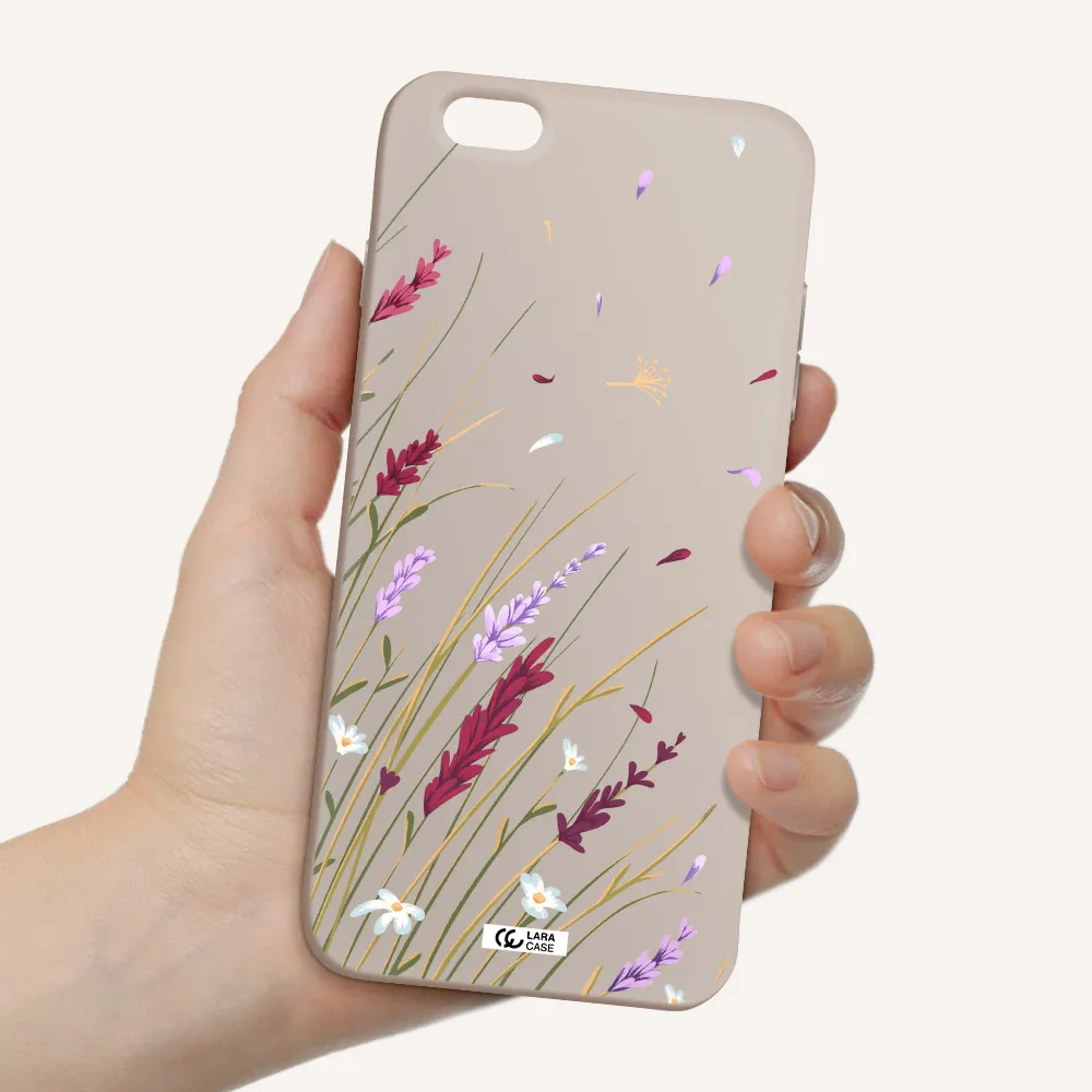 Long Grass Flower Apple iPhone 6 plus Silicone Stone Case