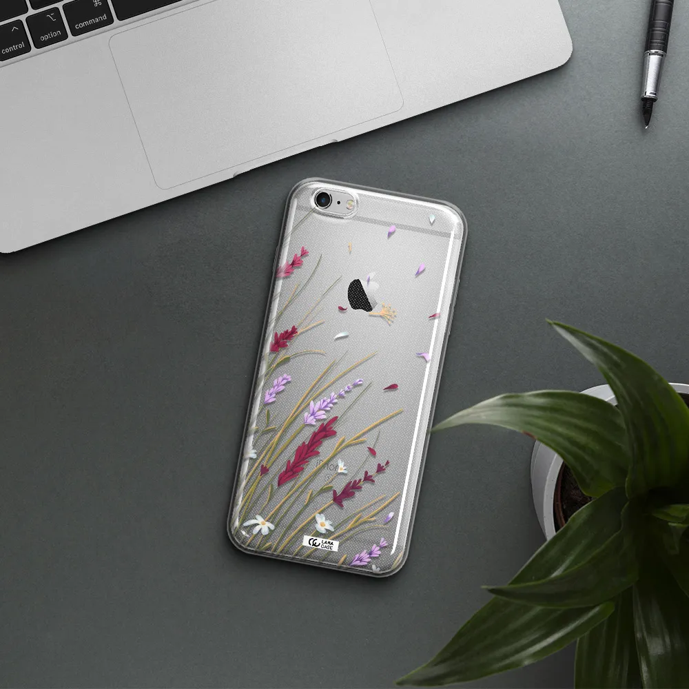 Long Grass Flower Apple iPhone 6 s plus Clear TPU Case