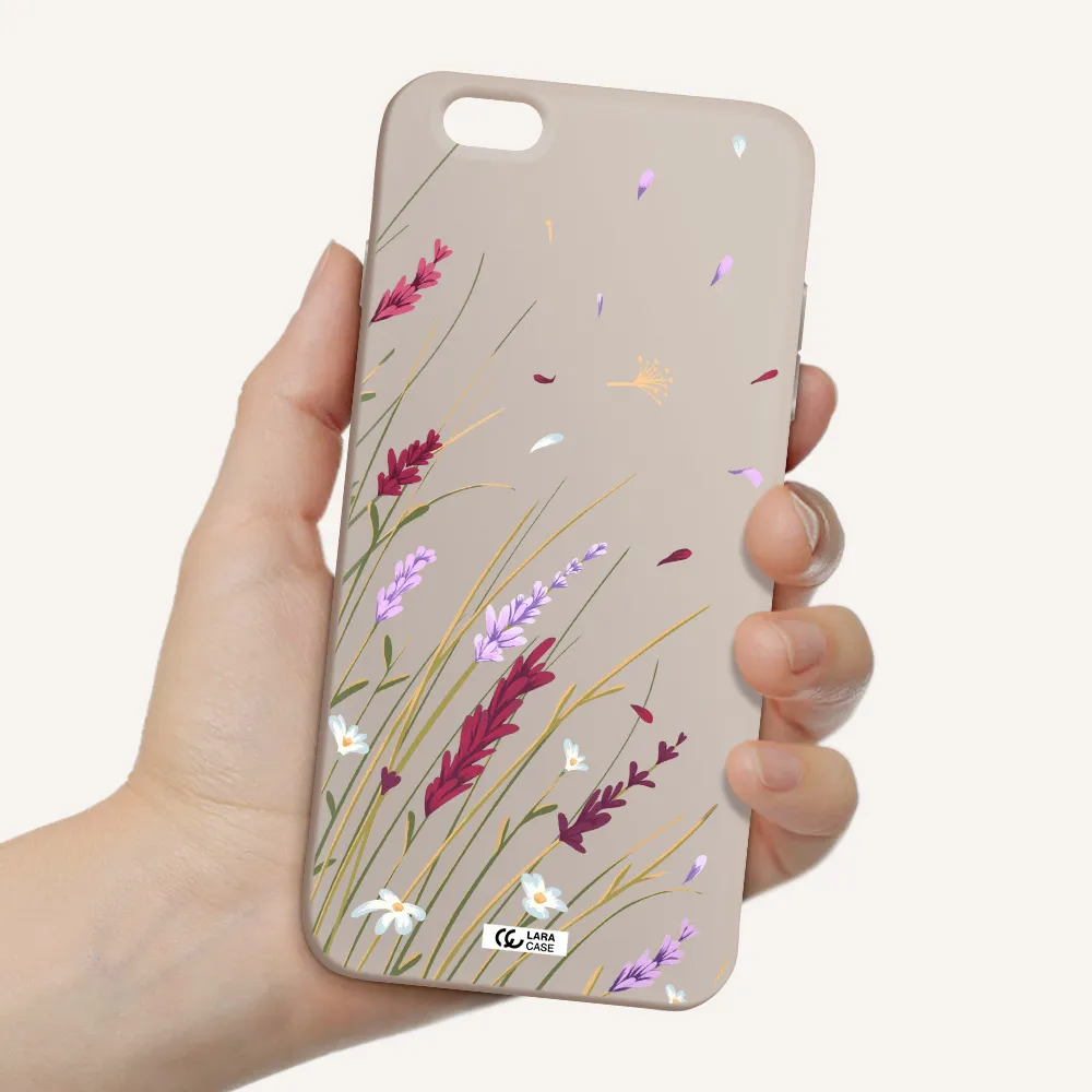 Long Grass Flower Apple iPhone 6 s plus Silicone Stone Case