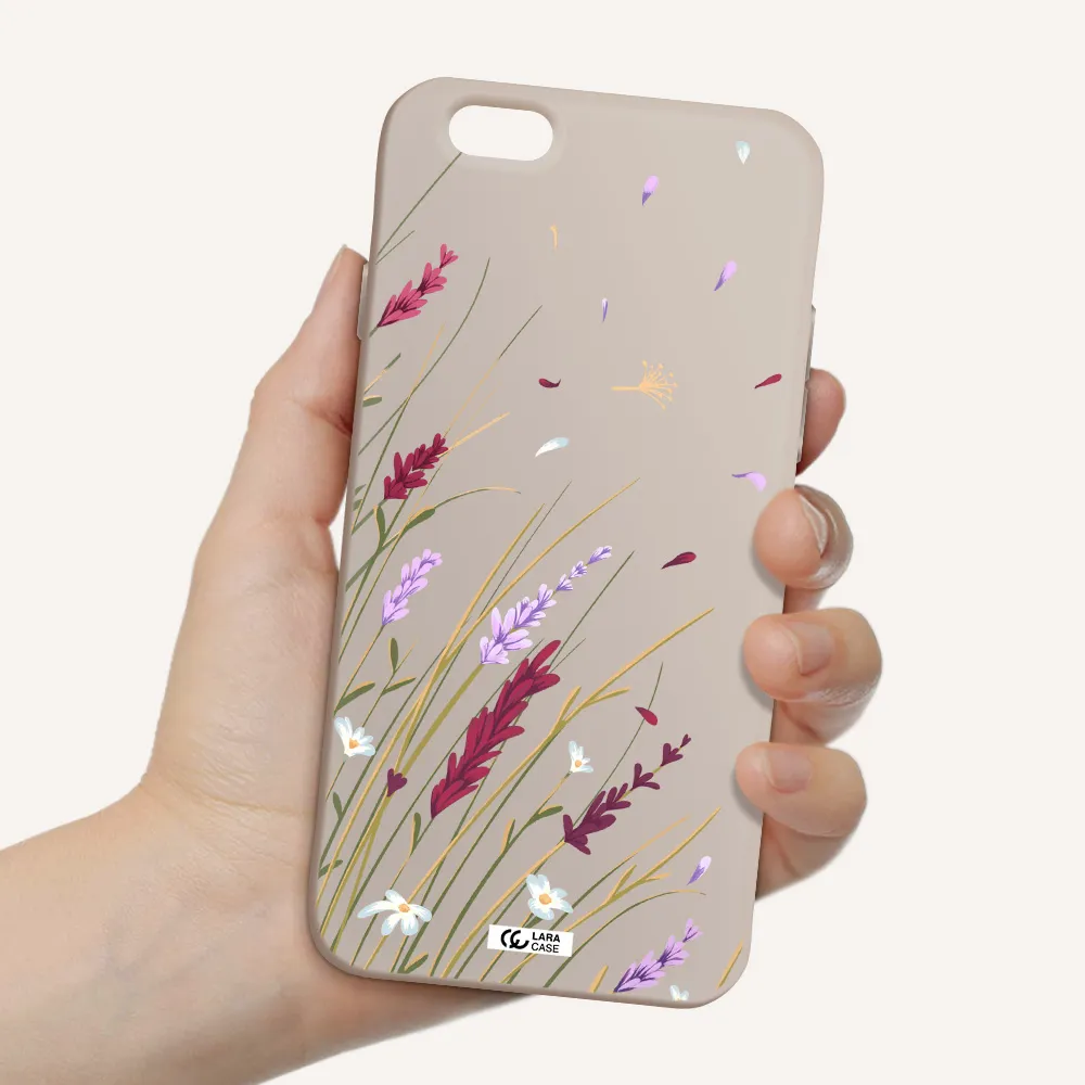 Long Grass Flower Apple iPhone 6 Silicone Stone Case